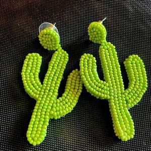 Cactus earrings in a beautiful "cactus green" color